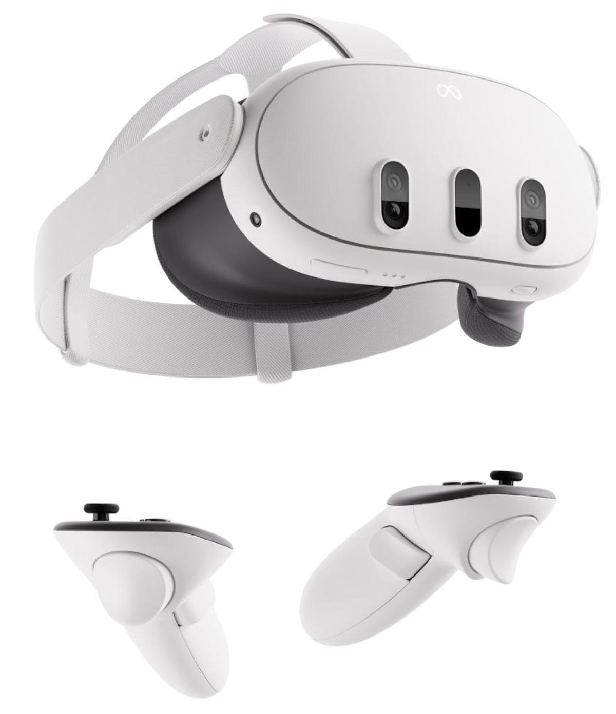 Meta Quest 3 VR Headset Controllers & Charger