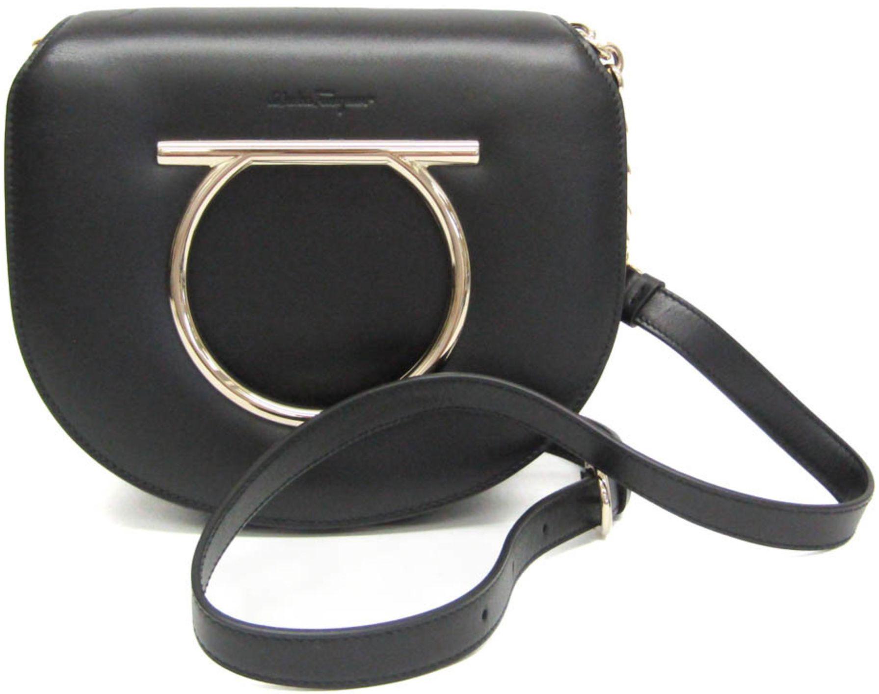 Refurbished Salvatore Ferragamo Gancini Leather Handbag Shoulder Bag - Reebelo Canada