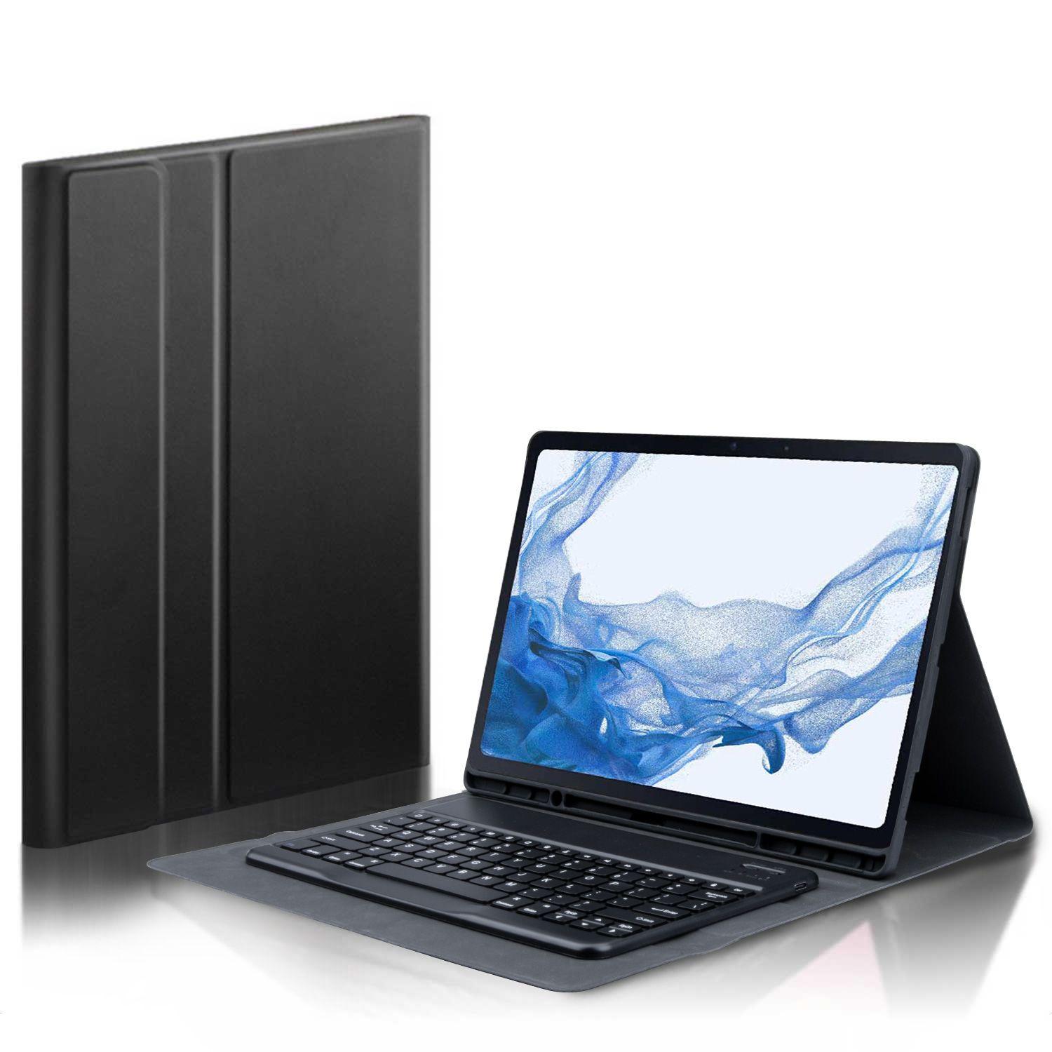 Refurbished Tough On Bluetooth Keyboard Cover Leather Case for Galaxy Tab S8 Ultra - Reebelo Canada