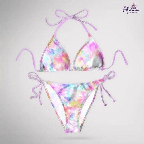 Refurbished Women bikini Two Piece Swimsuit REVERSIBLE TIE DYE Swimwear made from recycled plastic bottles Variant Size Value M - Reebelo Canada