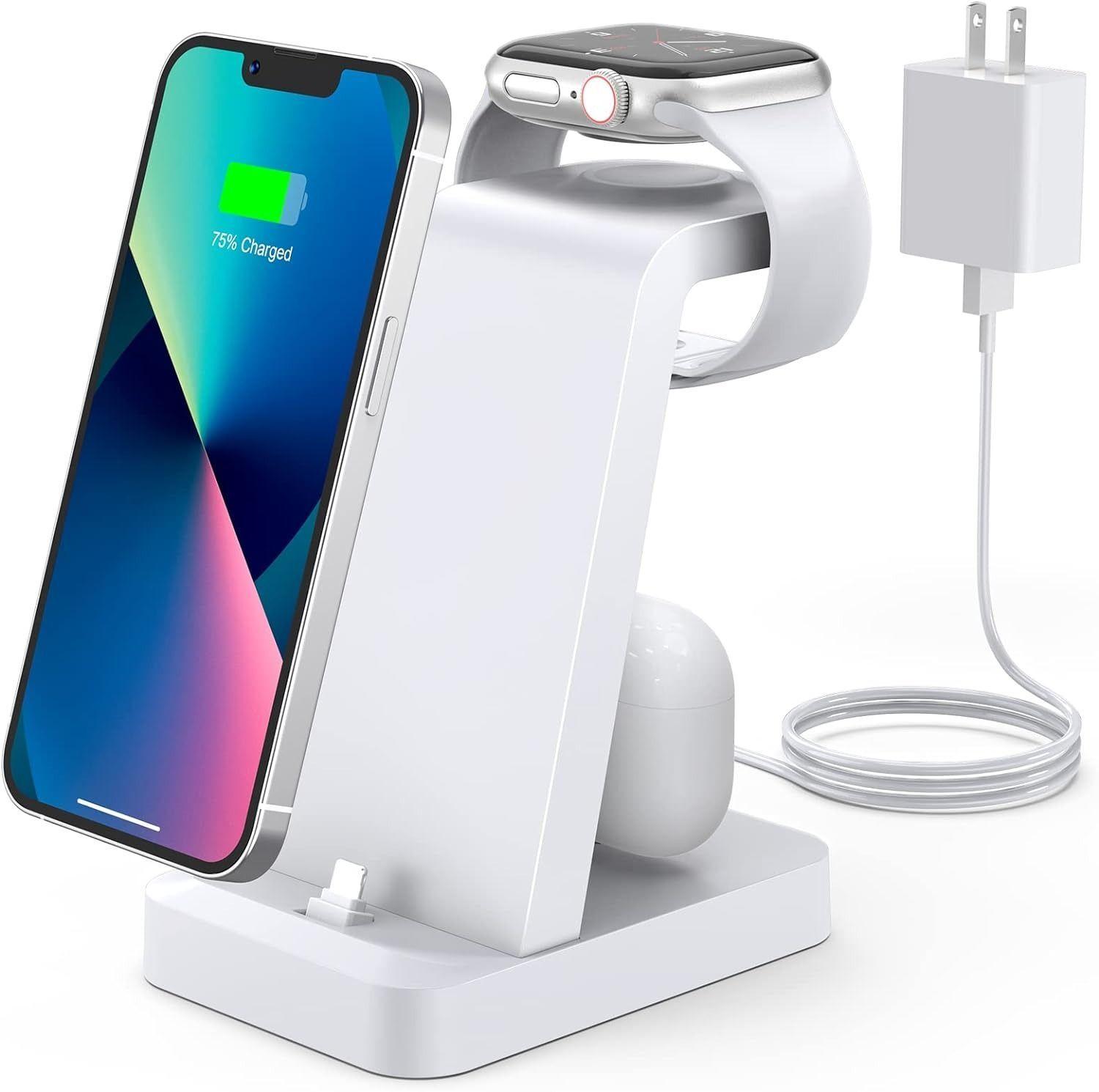Refurbished Woruda Charger Station 3-in-1 Fast Wireless Charging Dock Stand for iPhone Multiple Devices - Reebelo Canada